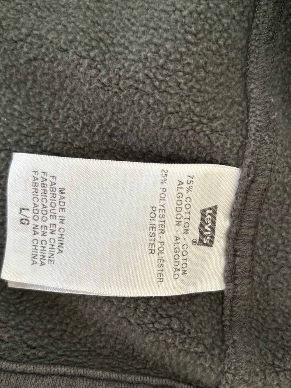Levi's Men's Charcoal Gray Fleece Shirt Jacket - Picture 6 of 6